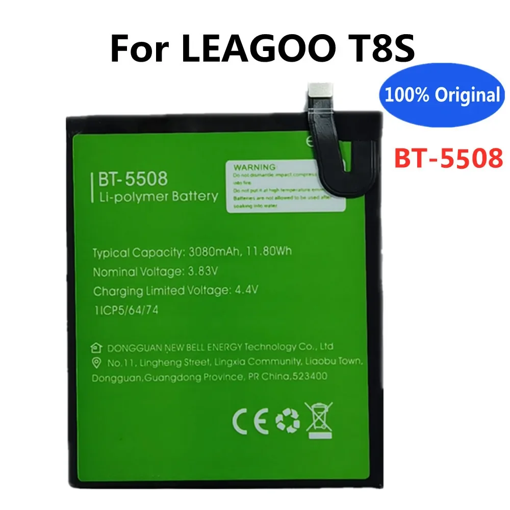 100% новый оригинальный аккумулятор для телефона BT5508 3080 мАч смартфона LEAGOO T8S