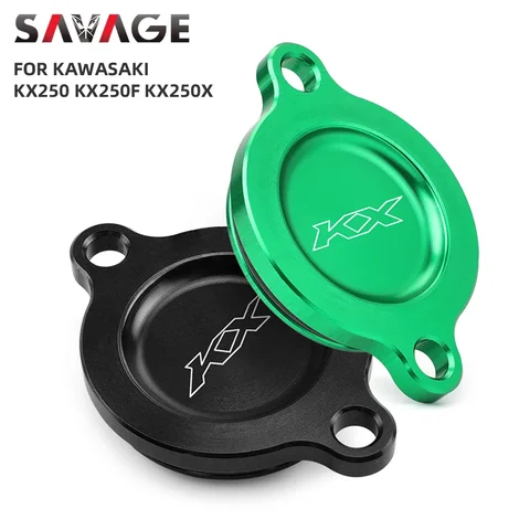 Крышка масляного фильтра двигателя для KAWASAKI KX250F 2005-2019 KX250X KX250 2019-2024 аксессуары для мотоциклов крышка фильтра CNC KX 250 F X