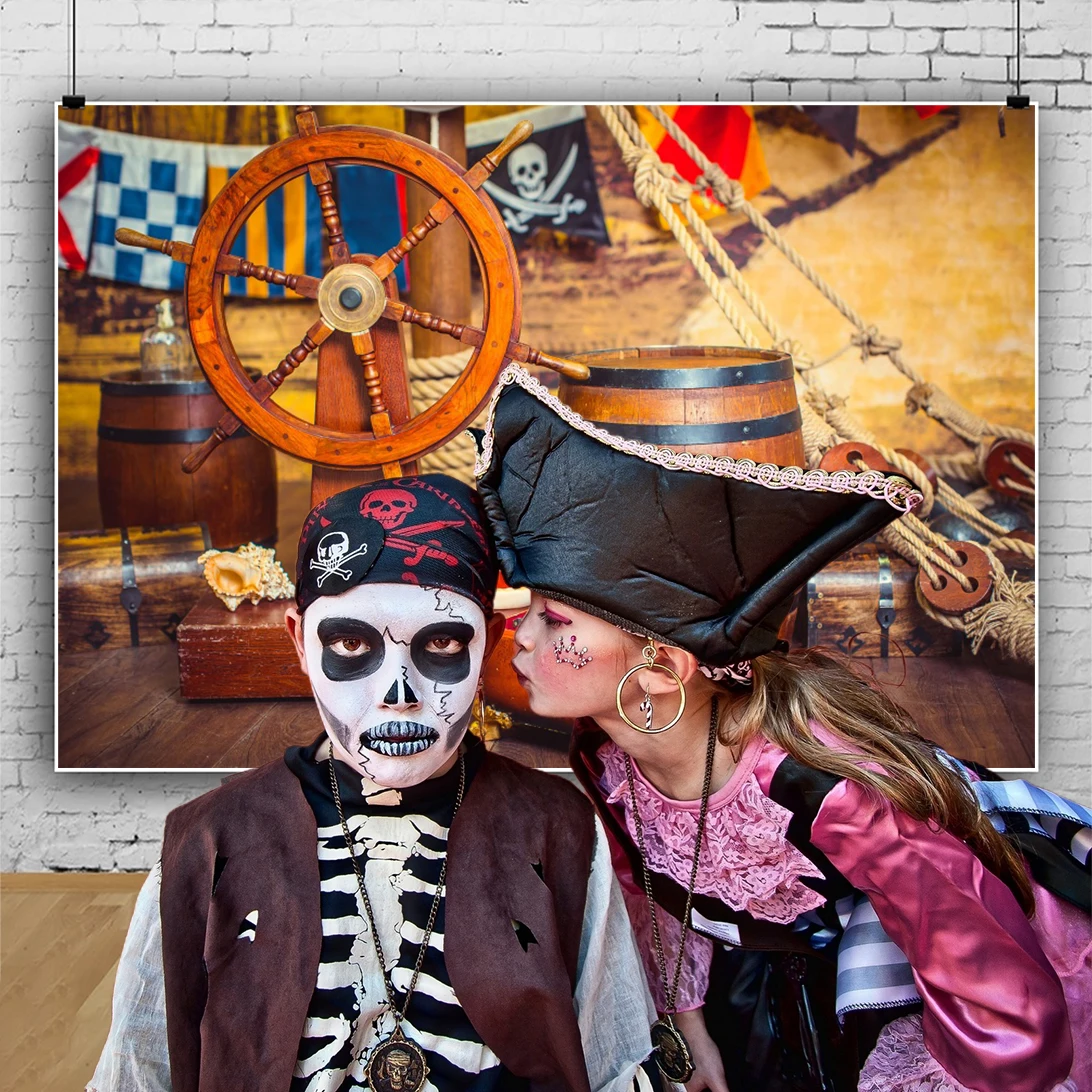 Карта мира с пиратским старым сокровищами для детских фотографий на день