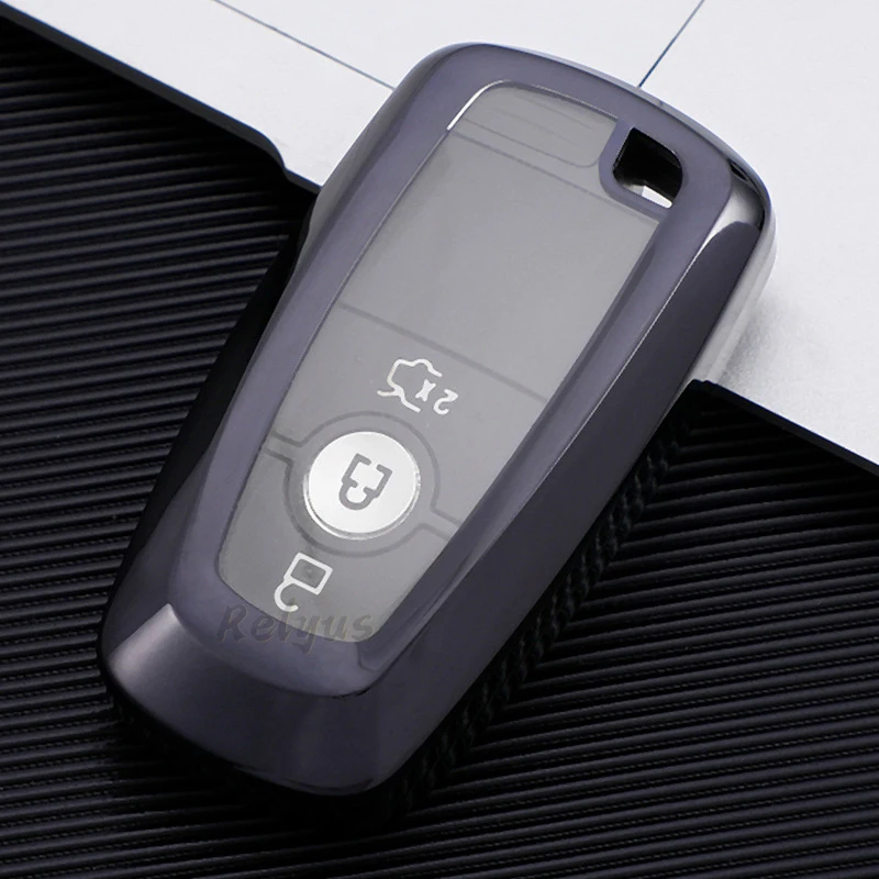 

TPU Transparent Car Key Cover Case for Ford Fusion Mustang Explorer F150 F250 F350 EcoSport Edge S-MAX Ranger Key Chain