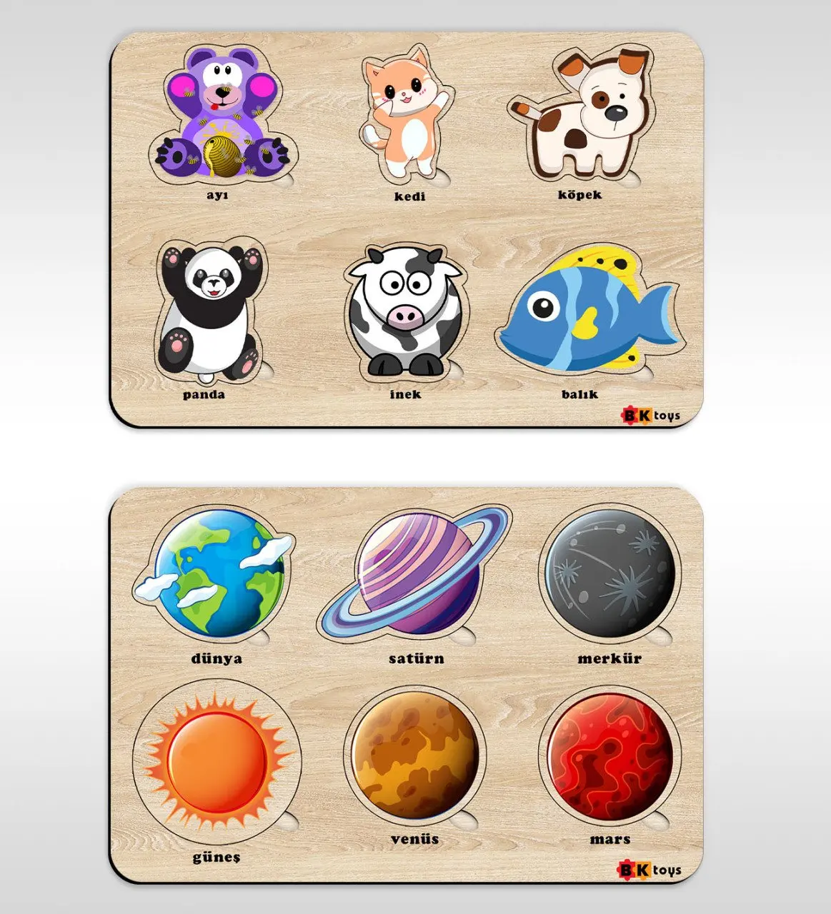 

BK Toys Children 2'li Wooden Figure Educational-Tutorial For Jigsaw Puzzle-7