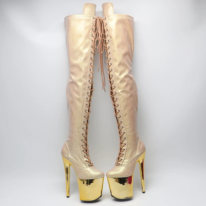 Leecabe  20CM/8inches Pole dancing shoes High Heel platform Boots Pole Dance boots