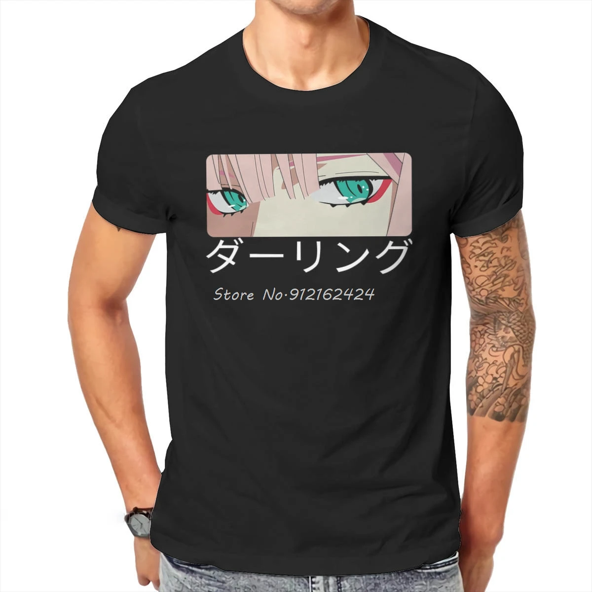 

Darling In The Franxx Eyes Tshirt Top Graphic Men Vintage Grunge Summer Men's Short Sleeve Cotton Harajuku T Shirt