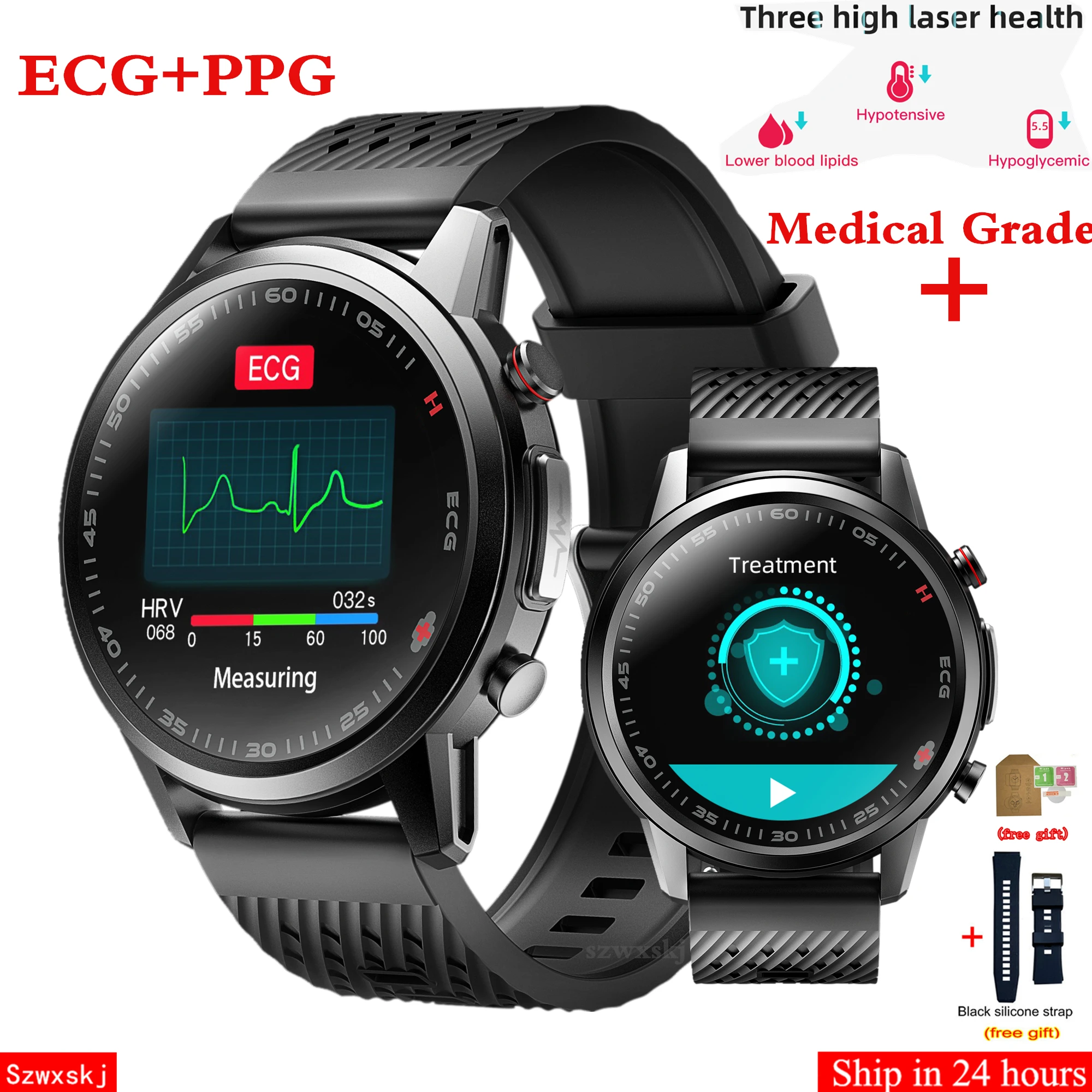 

F800 F900 Smartwatch with Medical Health Three High Laser Treatment Lower Blood Lipids Hypotensive Hypoglycemic ECG Smart Watch