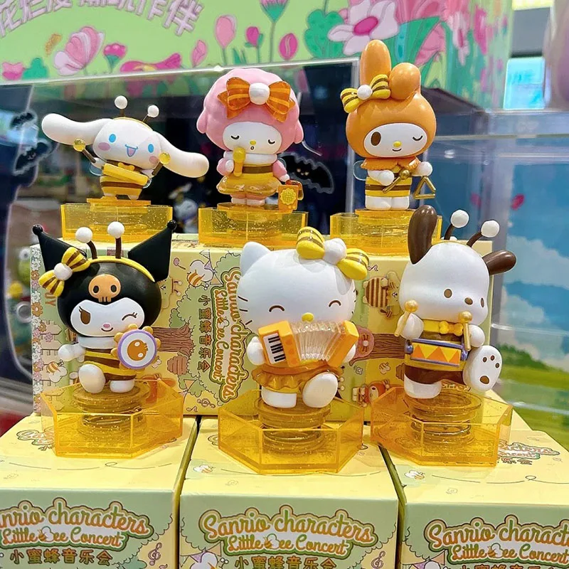 Sanrio Little Bee концертная серия глухая коробка Cinnamoroll Kuromi помпон Аниме Фигурка модель