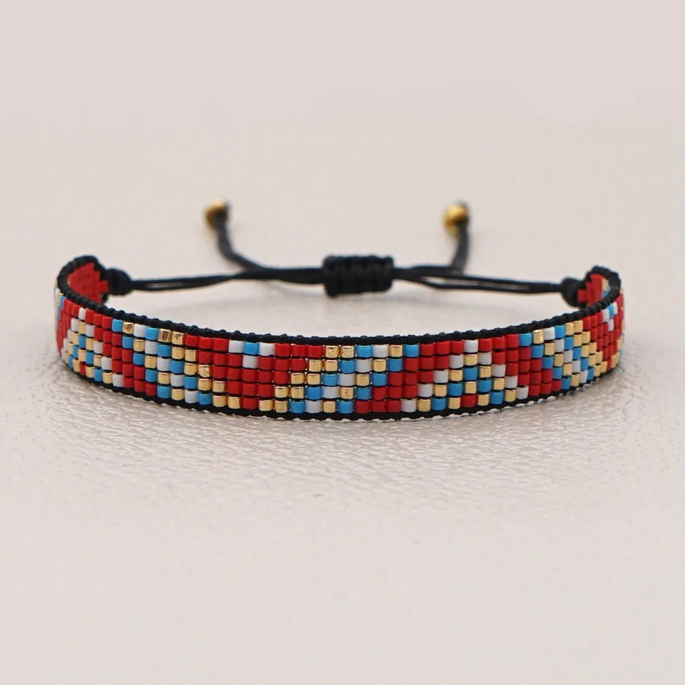 

Miyuki Rice Beads Are Hand-woven Vintage Geometric Beaded Bohemian Element Ethnic Style Couple Bracelet Women Bracelet