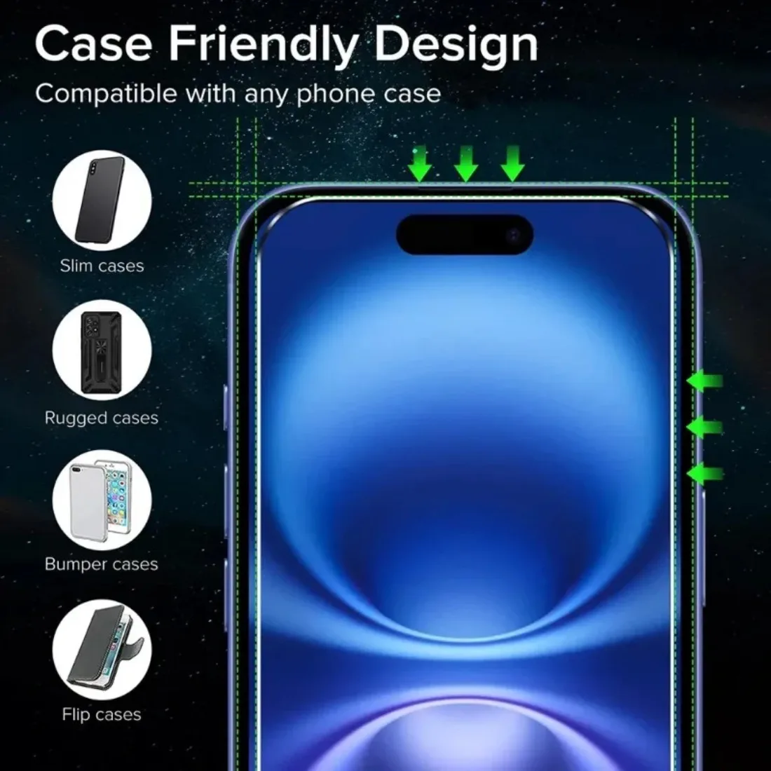 2 шт. HD полное покрытие из закаленного стекла для iPhone 16 Pro Max Защитная пленка экрана