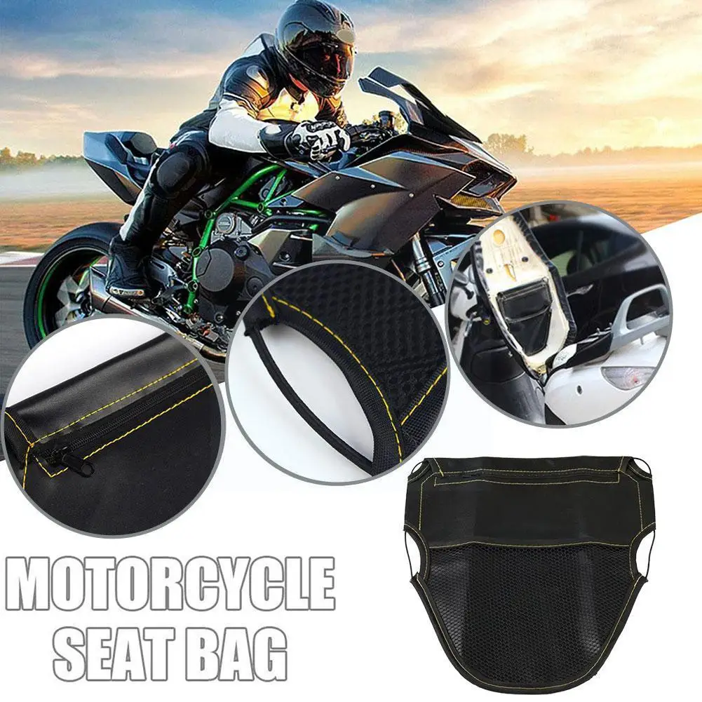 

Pu Leather Motorcycle Under Storage Pouchs With Bag Accessories Hanging Card Luggage Black Keychain Scooter Motorbike V3r4