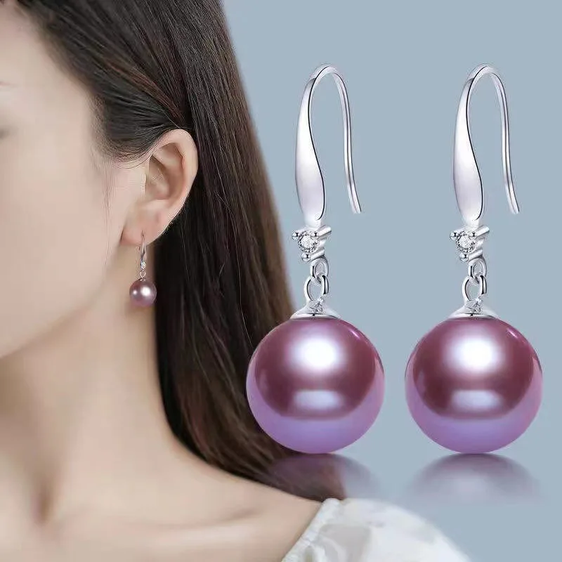 

Круглые Серьги-Крючки с натуральным пресноводным жемчугом