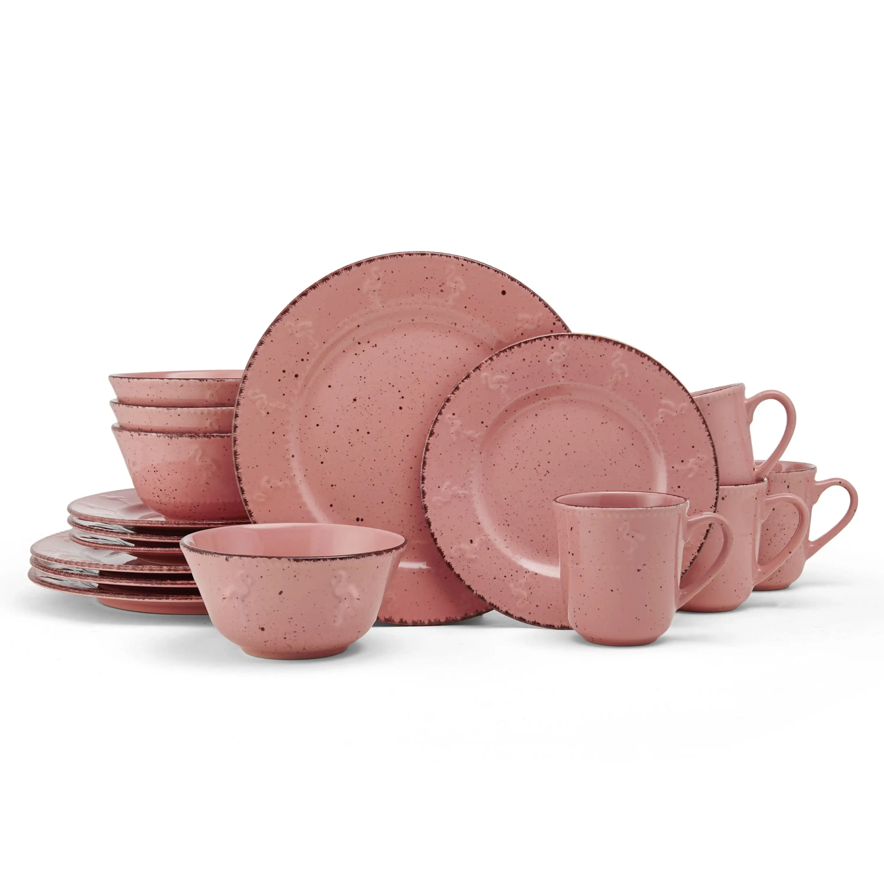 

Пфальтграф®Набор Розовой посуды с Фламинго из 16 предметов, сервис для 4
