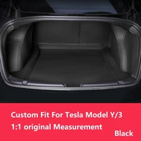 tesla model 3 y custom fit trunk mat car interior accessories durable leather carpet for tesla frunk mat white