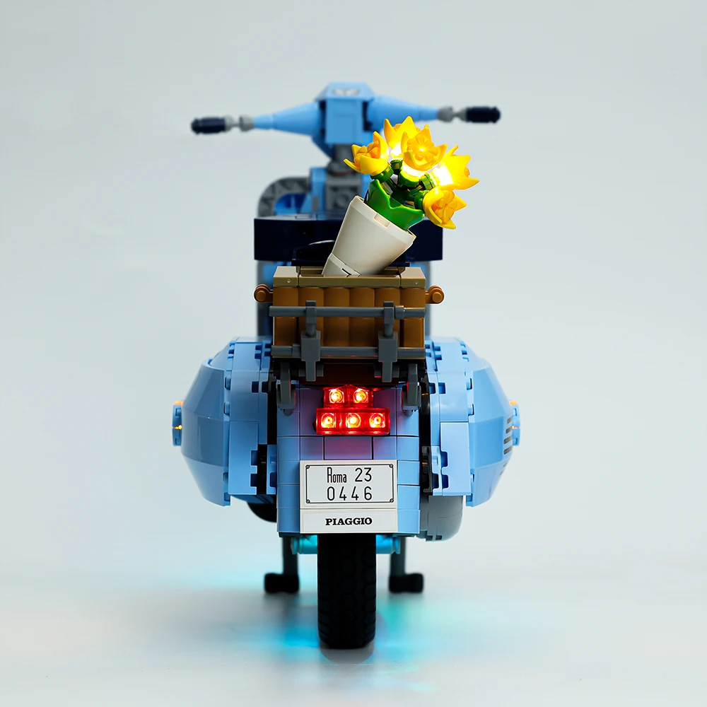 Фото Набор со светодиодный Ной подсветкой для Creator Expert 10298 Vespa 125, модель мотоцикла, строительные блоки светильник, без модели №4