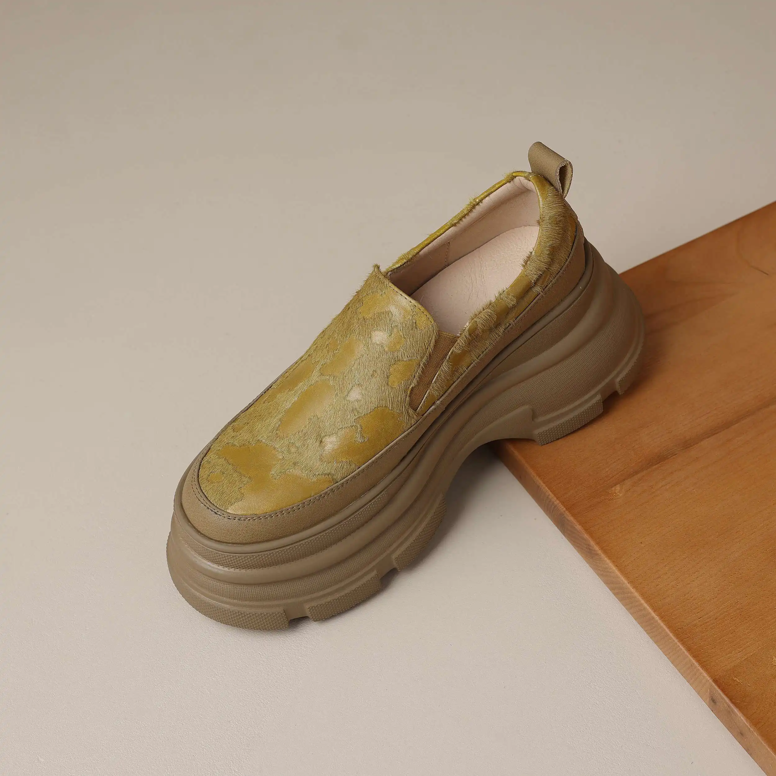 Туфли Lanxuryee женские на платформе Вулканизированная подошва круглый носок