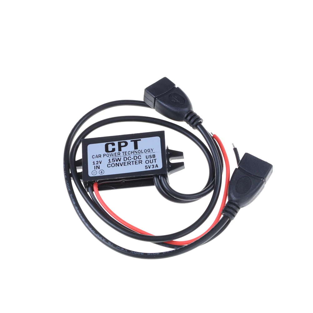 

DC DC Converter 12V To 5V 3A Dual USB Output Jack Car Power Regulator Voltage Step Down Module Power Supply