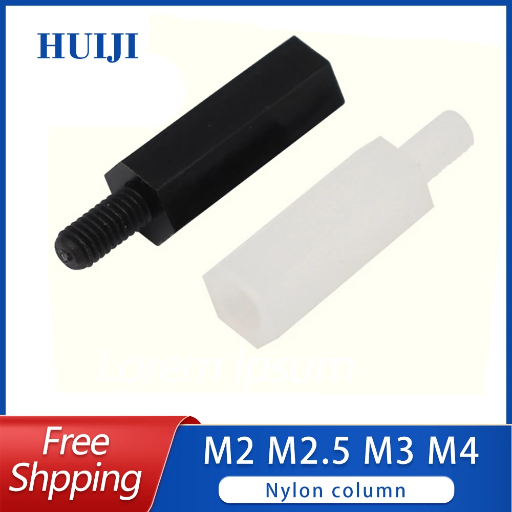 

M2 M2.5M3 M4 Single Pass Black And White Yylon Hexagon Bracket
