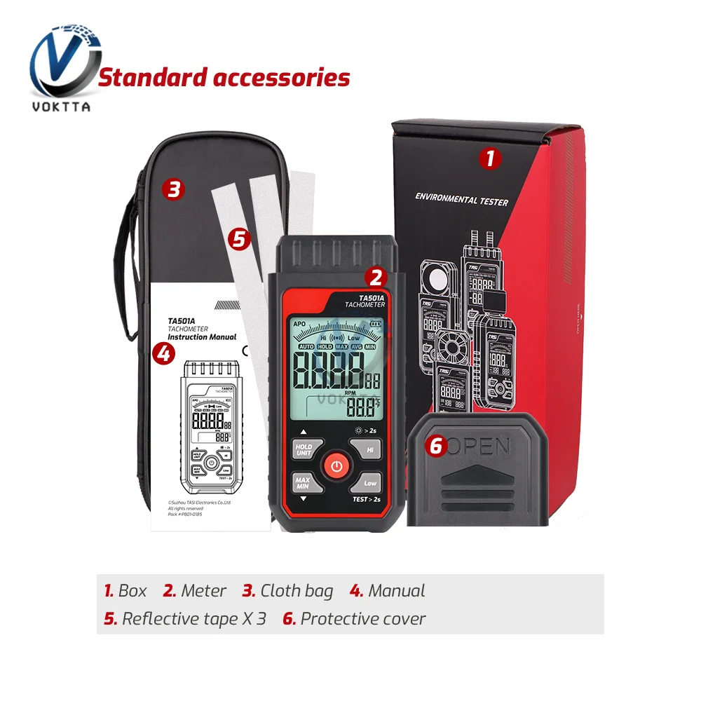 

Handheld Digital Tachometer 2.5-99999RPM Non-contact Laser Rotation Speed Meter Memory Function for Motors Fans Washing Machine