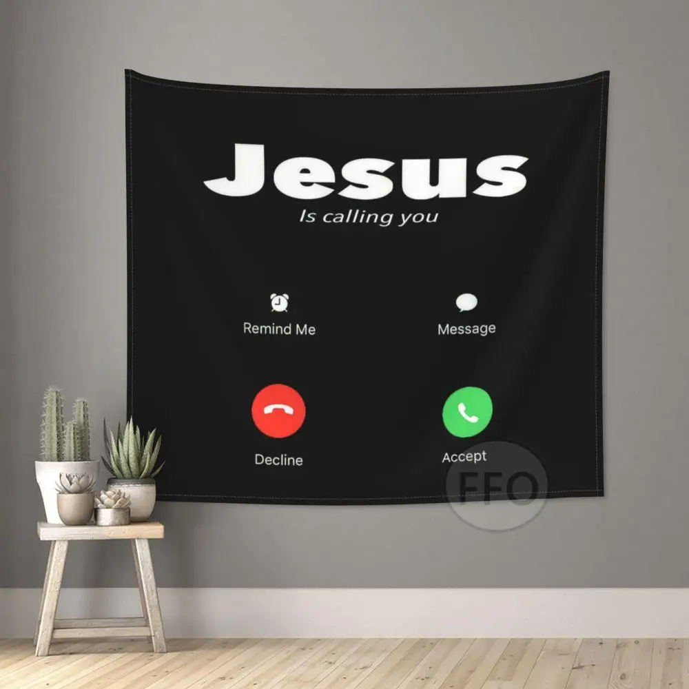 Настенный гобелен с изображением Иисуса звонит христианской религии украшение