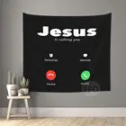 Настенный гобелен с изображением Иисуса звонит, гобелен с изображением христианской религии, украшение для комнаты в эстетике, гобелены, спальни, простыня для дома