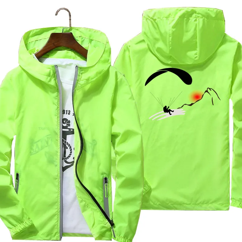 Ветровка-пилот унисекс на молнии тонкая Светоотражающая куртка с капюшоном