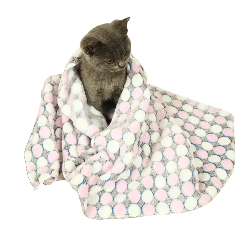 

Soft Dog Bed Blanket Cute Pet Sleep Warm Paw Pet Dog Cat Mat Puppy Fleece Soft Blanket Beds Mat Cute Dotted Cat Blanket