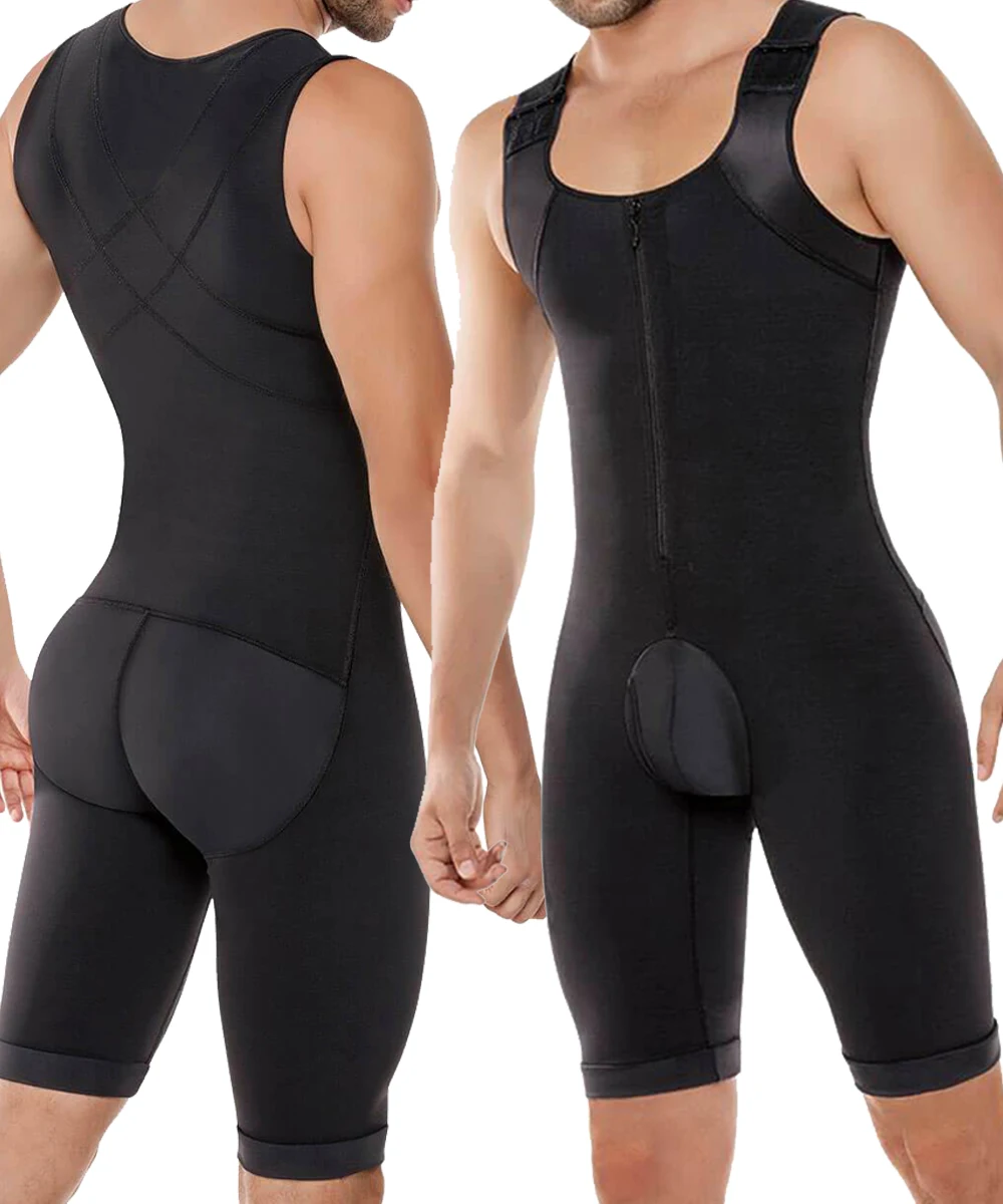 

Slimming Size Tummy Body Shaper Shapewear Abdomen Compression Control Underwear Workout Bodysuit Abs Full Plus Crotch Men's Open