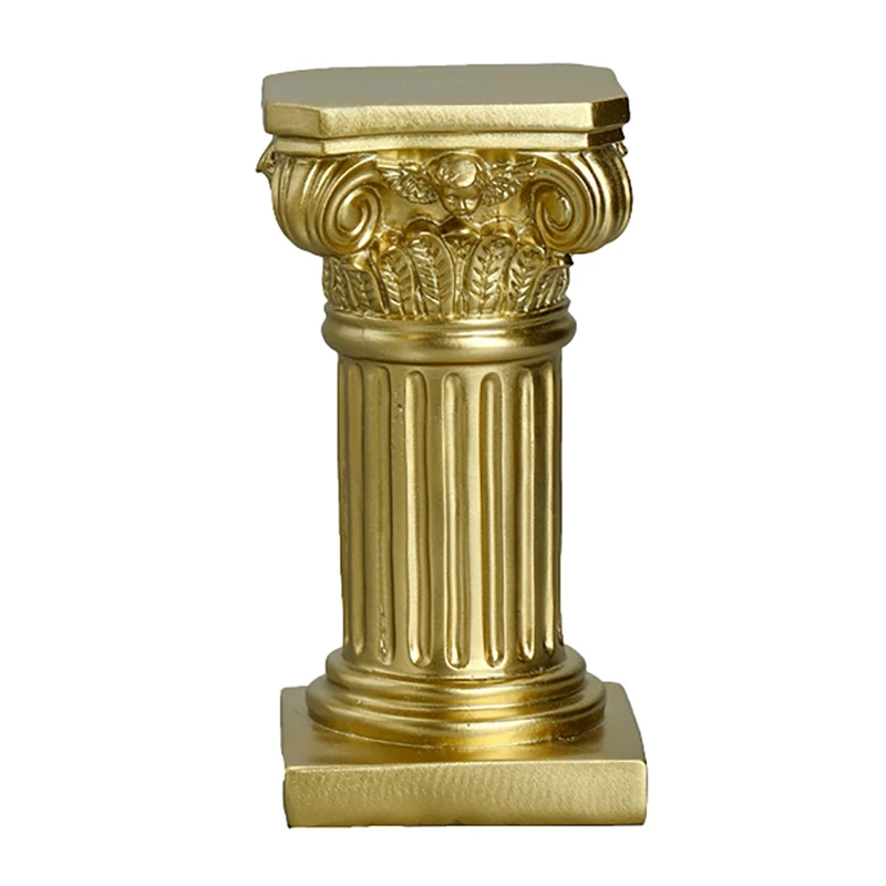 

2X Gold Roman Pillar Resin Sculpture Column Decor Roman Pillar Statues Home Living Room Crafts Furnishings