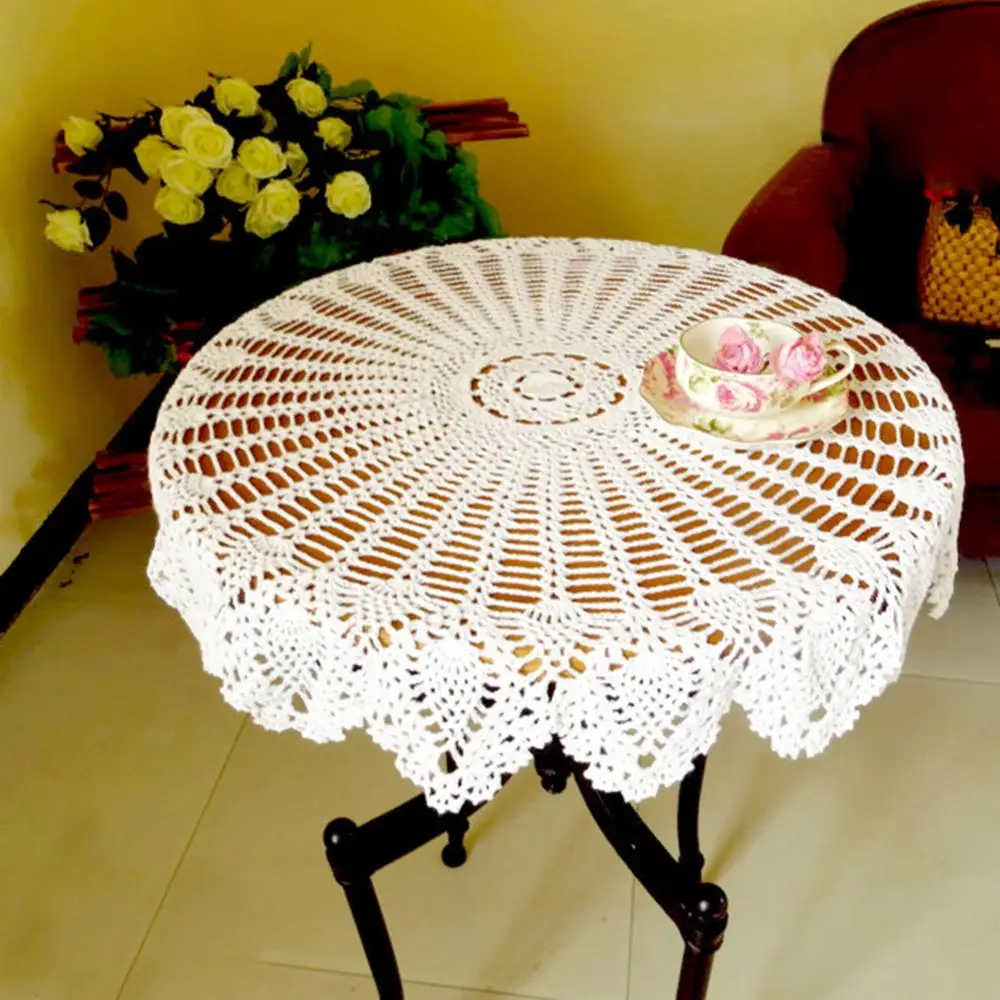 

Handmade Crochet Table Cloth Oval Dinner Tablecloth Crocheted Lace Cotton Oval table cloth Extra Long Table cover