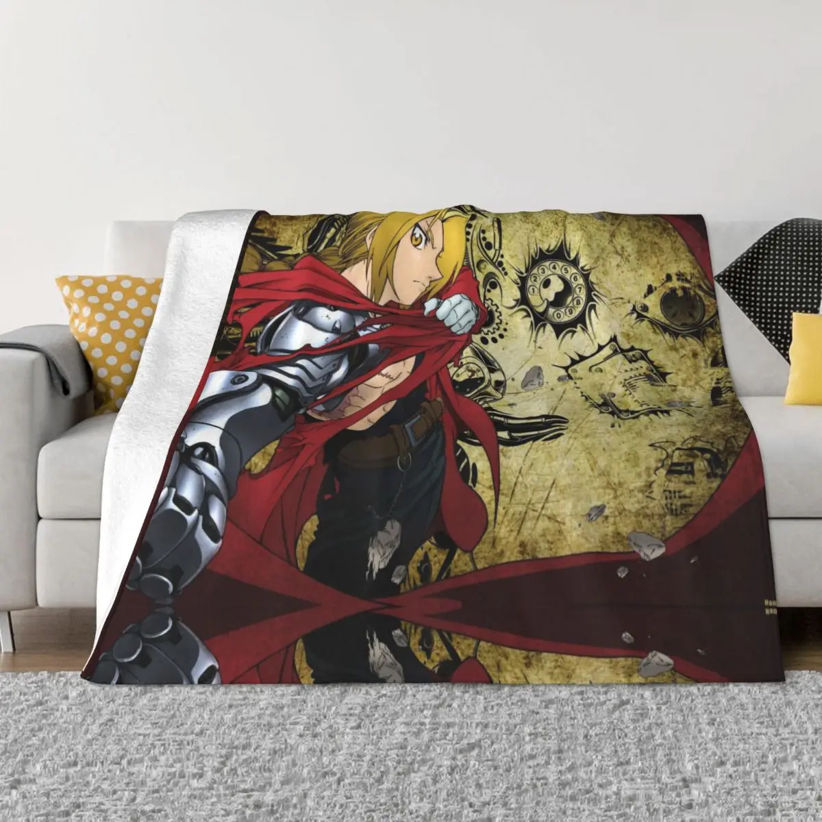 

FULL METAL ALCHEMIST Japanese Cartoonist Hiro Arakawa Blankets Coral Fleece Plush Decoration Bedroom Bedding Couch Bedspread