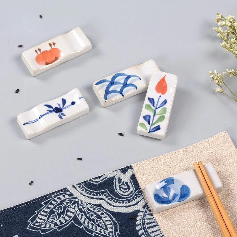 

Ceramic Household Japanese Chopstick Holder Chopstick Pillow Spoon Holder Hotel Dining Multi Purpose Table Set