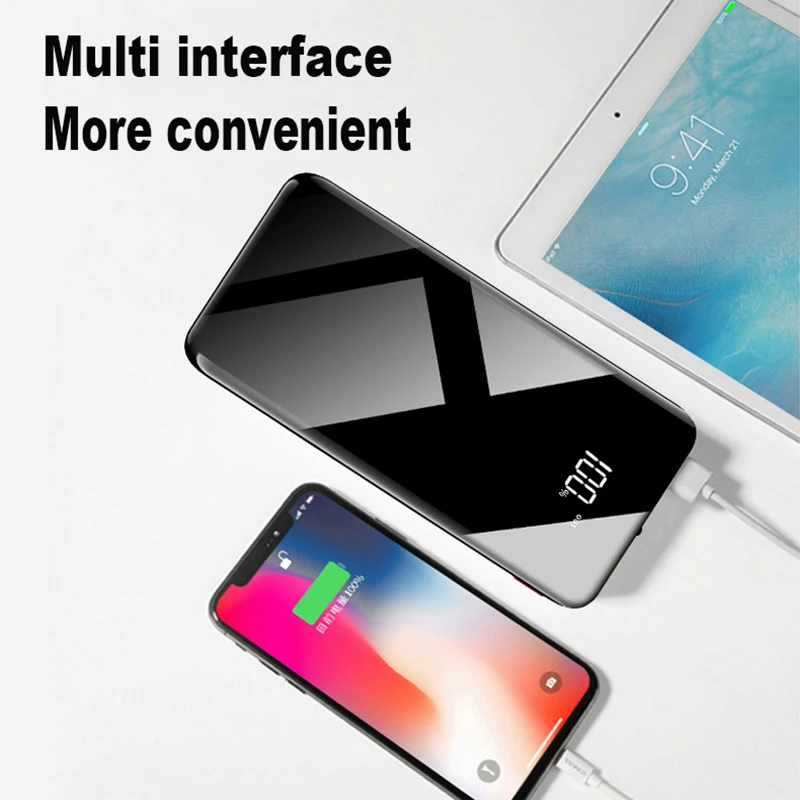 80000mAh Power Bank 4USB Fast Charging External Battery Charger Digital Display External Battery Flashlight For iPhone Xiaomi
