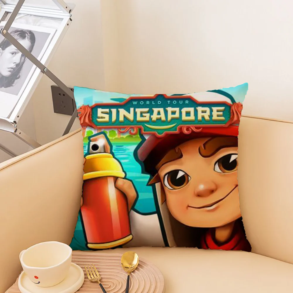 Современные экологически чистые чехлы на подушки из полиэстера с принтом метро и