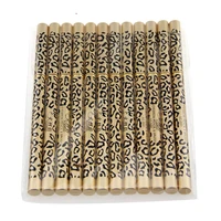 a set of 12pcs leopard shell waterproof double ended eyeliner pencil brush makeup pens black