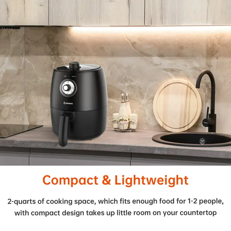 

Air Fryer, Compact Mini Air Fryer 2Qt Capacity with Adjustable Temp Control Inch air fryer liner Air fryer silicone basket Air f