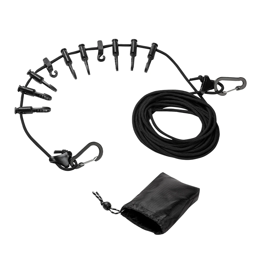 

Gadget With Clip Clothes Drying Rope Adjustable Portable Camping Outdoor Indoor Home Multifunctional Socks Travel Clothesline