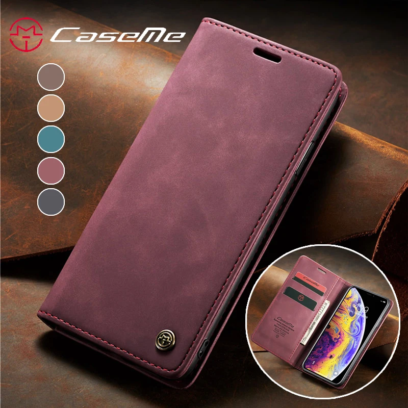 

Magnetic Leather Case For iPhone XS Max X XR Luxury Wallet Flip Card Slots Stand 12 Mini 11 Pro 8 7 6 6S Plus 5 5S SE 2020 Cover