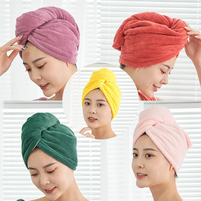 Hair Drying Cap Towel Soft Quick Dry Magic Shower Cap Bath Hats For Women Girls