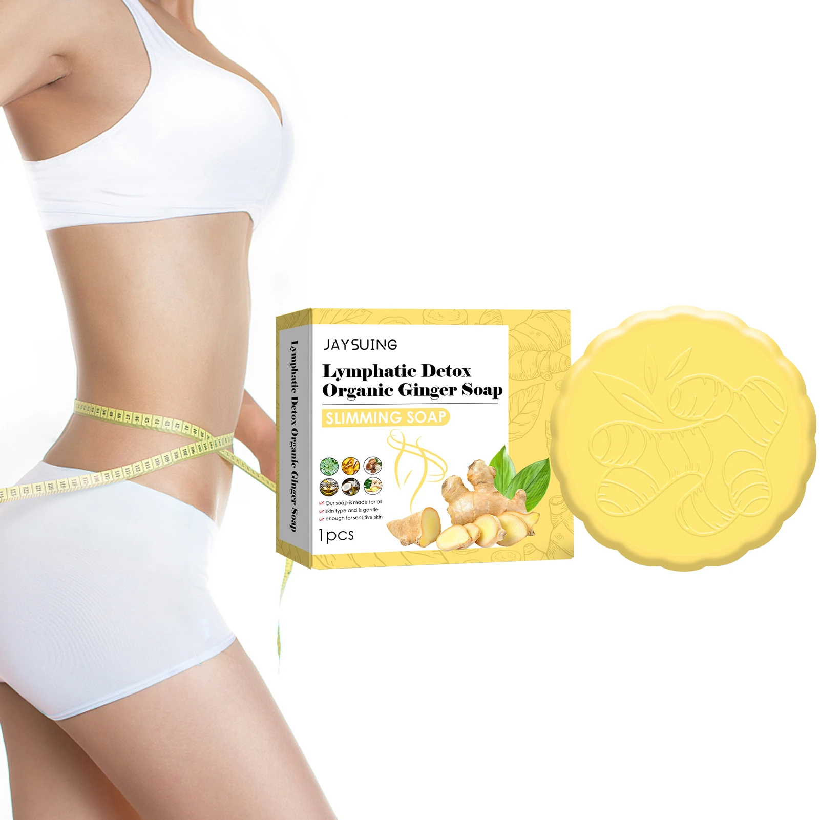 

Органическое имбирное мыло с лимфатическим дренажом, органическое имбирное банное мыло для похудения, против отеков, эффективный имбирный ...