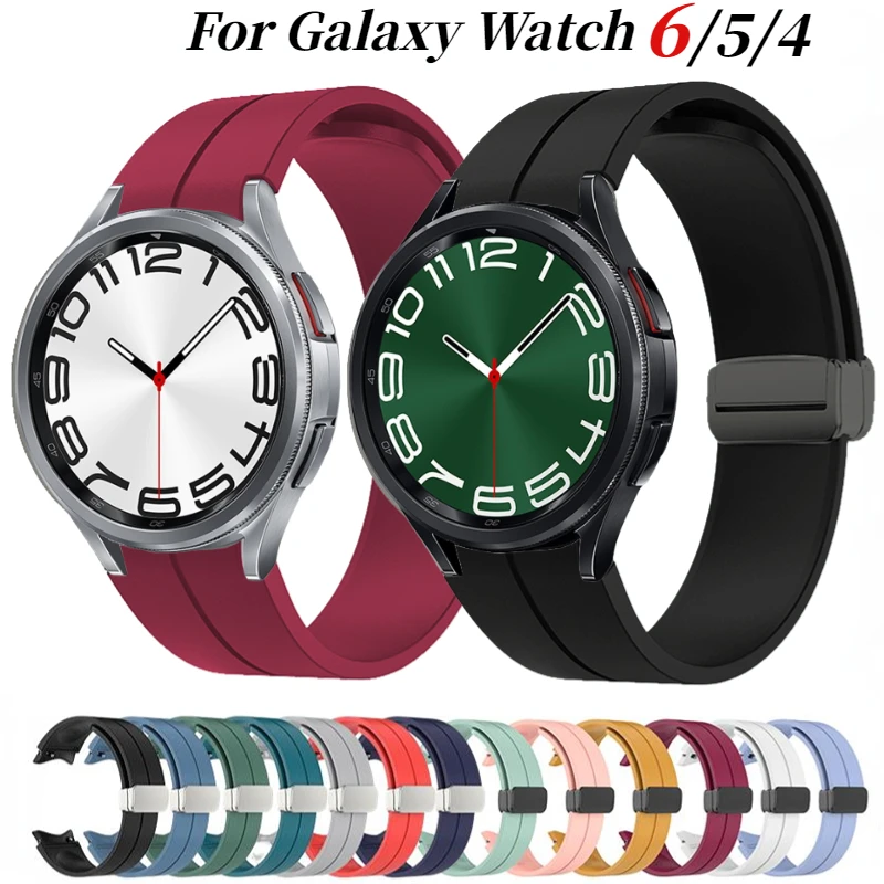 

Magnetic Silicone Strap For Samsung Galaxy Watch 6 5 4 40mm 44mm 6 Classic 47mm 43mm 5 Pro 45mm Bracelet Correa Watch 4/5/6 Belt
