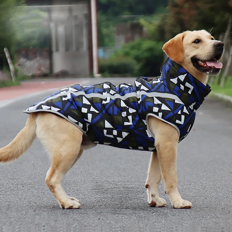 

Waterproof Dogs Coat Warm Reflective For Medium Large Dog Clothes with Harness Hole Outfits Sweatshirt Pet Soft Winter Clothing