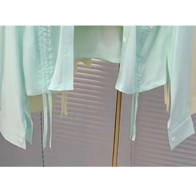 Блузка женская короткая Солнцезащитная свободная с длинным рукавом 2658