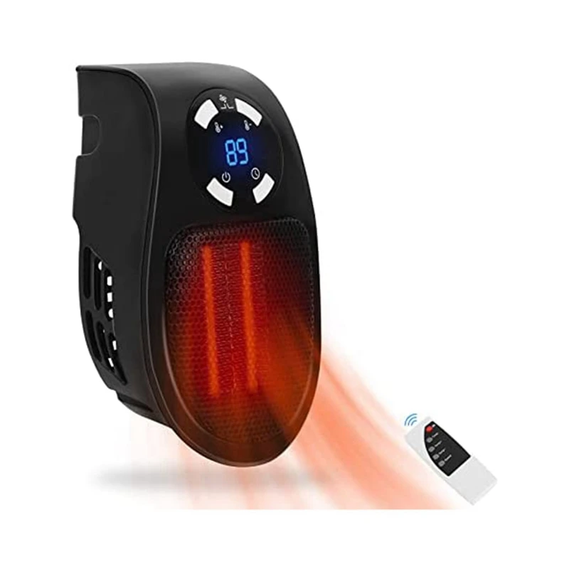 

Hot Portable Electric Heater Plug In Wall Heater Room Powerful Warm Blower Remote Warmer Machine EU Plug