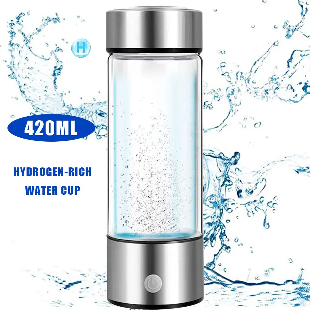

Hydrogen Generator Water Cup Filter Ionizer Maker 420ML Hydrogen-Rich Water Portable Super Antioxidants ORP Hydrogen Bottle