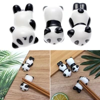 ceramic material chopsticks holder cute cartoon panda shape chopsticks mat kitchen tableware holder practical and convenience
