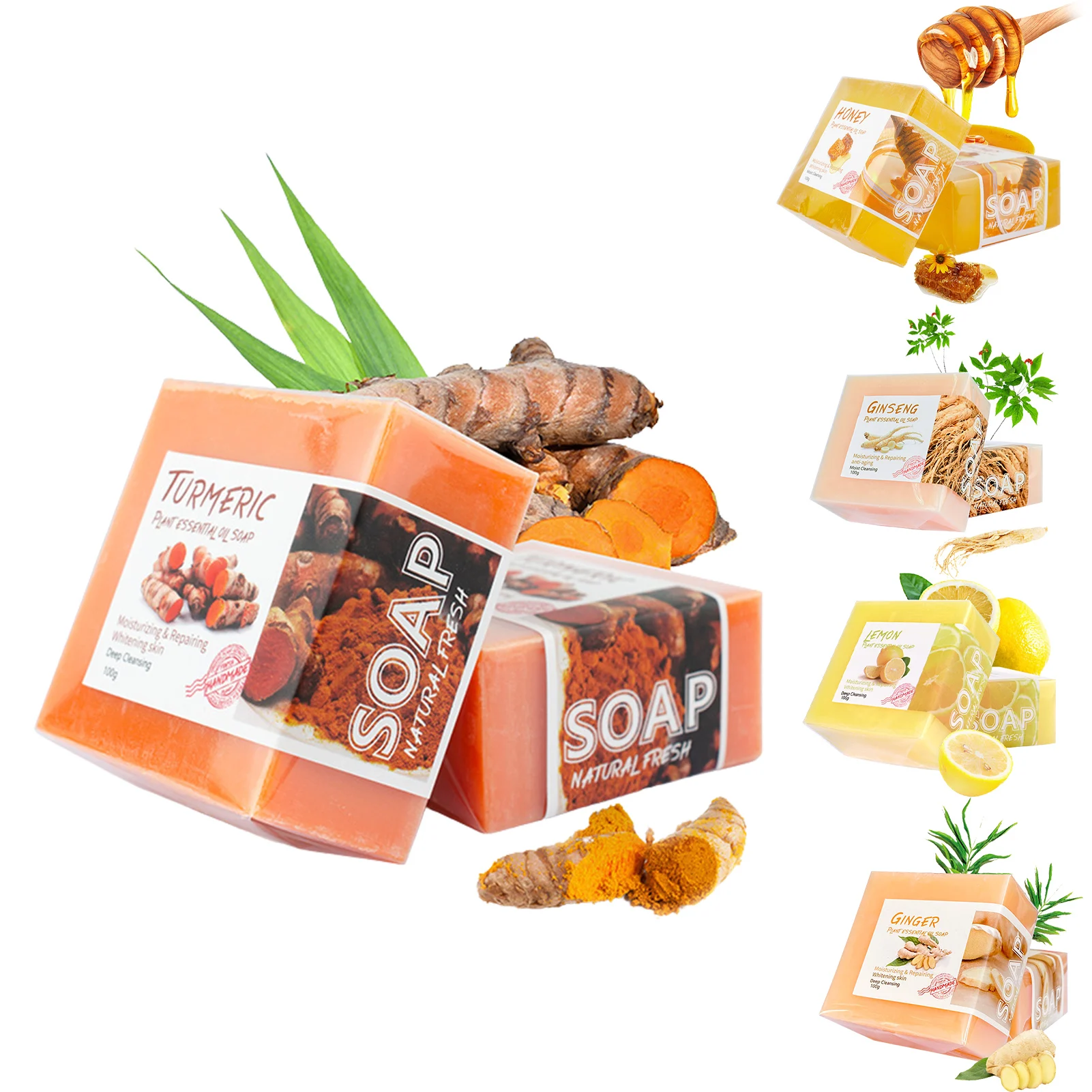 

Herbal Soap Bars Cleansing Bar Soaps Variety Pack Organic Ingredients Bar Soap 5 PCS Bar Soaps Gift Set For Washing Hair Face
