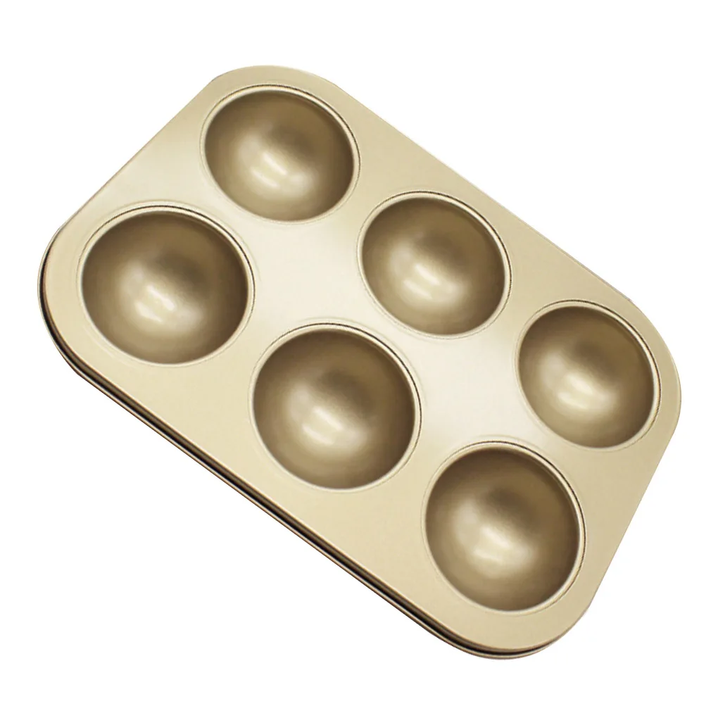 

6 Cavity Round Cupcake Pan Muffin Tray Cupcake Chocolate Mold Muffin Pan Carbon Steel Baking Pan Non Stick Bakeware Biscuit Pan