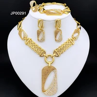 fashion jewelry sets women necklace round earrings adjustable bracelet ring prom banquet wedding party jewelry