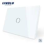 Настенный сенсорный светильник ель LIVOLO C9 стандарта США со светодиодным индикатором, дистанционное Беспроводное управление, стеклянная панель цвета слоновой кости для умного дома