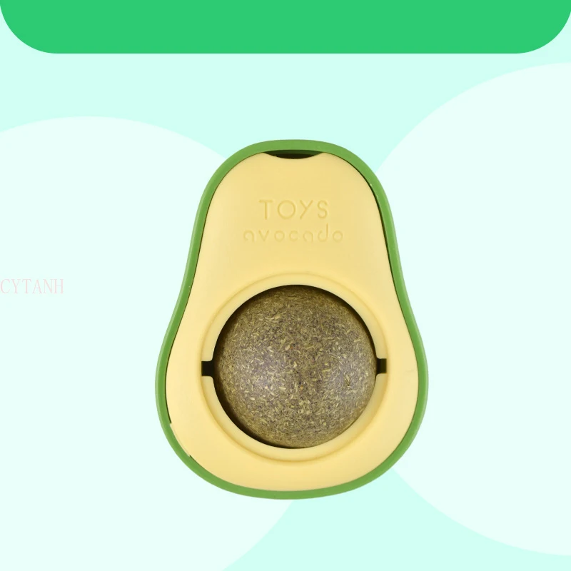 

1Pcs Rotatable Avocado Catnip Ball Pet Toy Mint Ball Wall Stickup Cat Snacks for Kitten Cat Cartoon Pet Teeth Cleaning Supplies