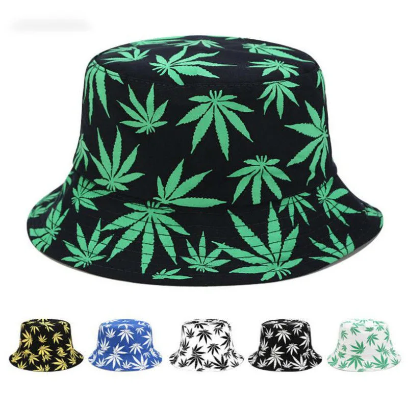 

Women Bucket Hats Men Maple Leaf Print Cap Panama Hat Sandbeach Sunhat Fishing Hat Fisherman Cap for Hip Hop Bob Femme Gorro