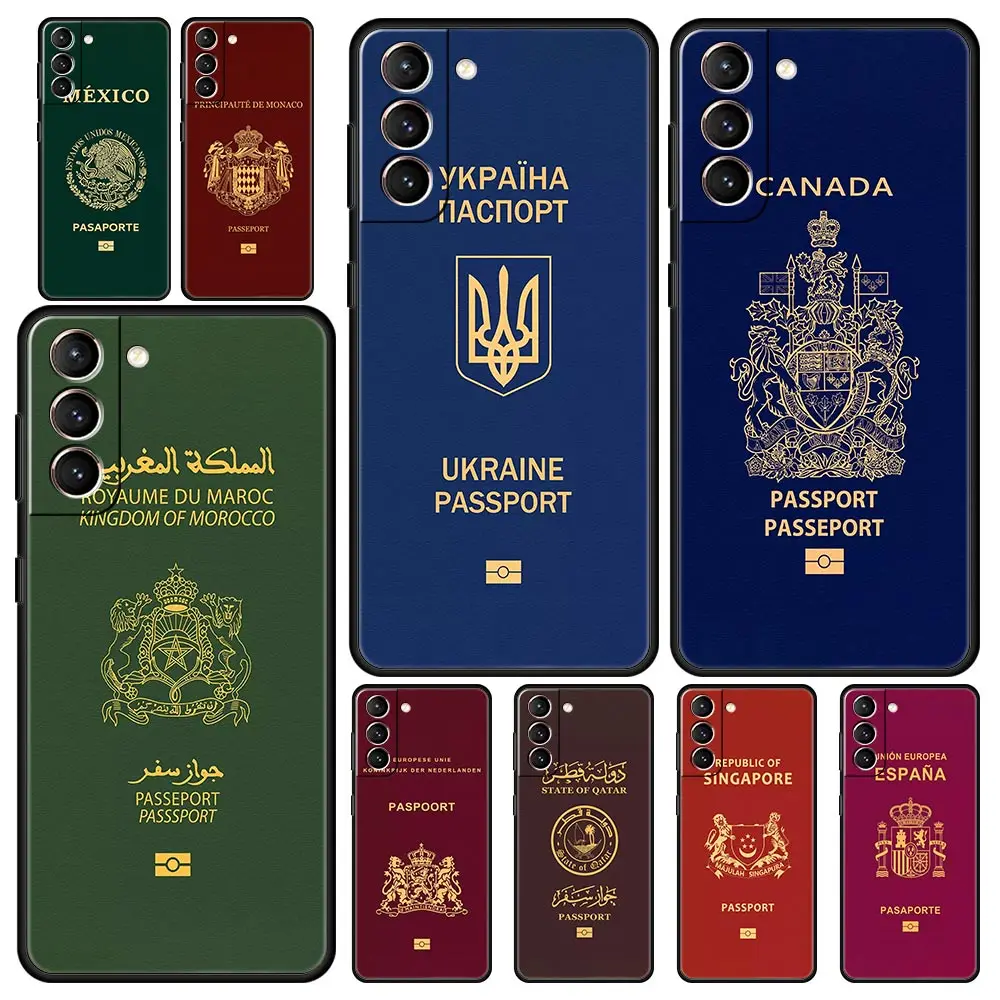 

Morocco Ukraine Passport Phone Case For Samsung Galaxy S22 5G S20 Ultra S21 FE S10 S9 Plus S10E S8 Note 10 Lite 20 Soft Cover